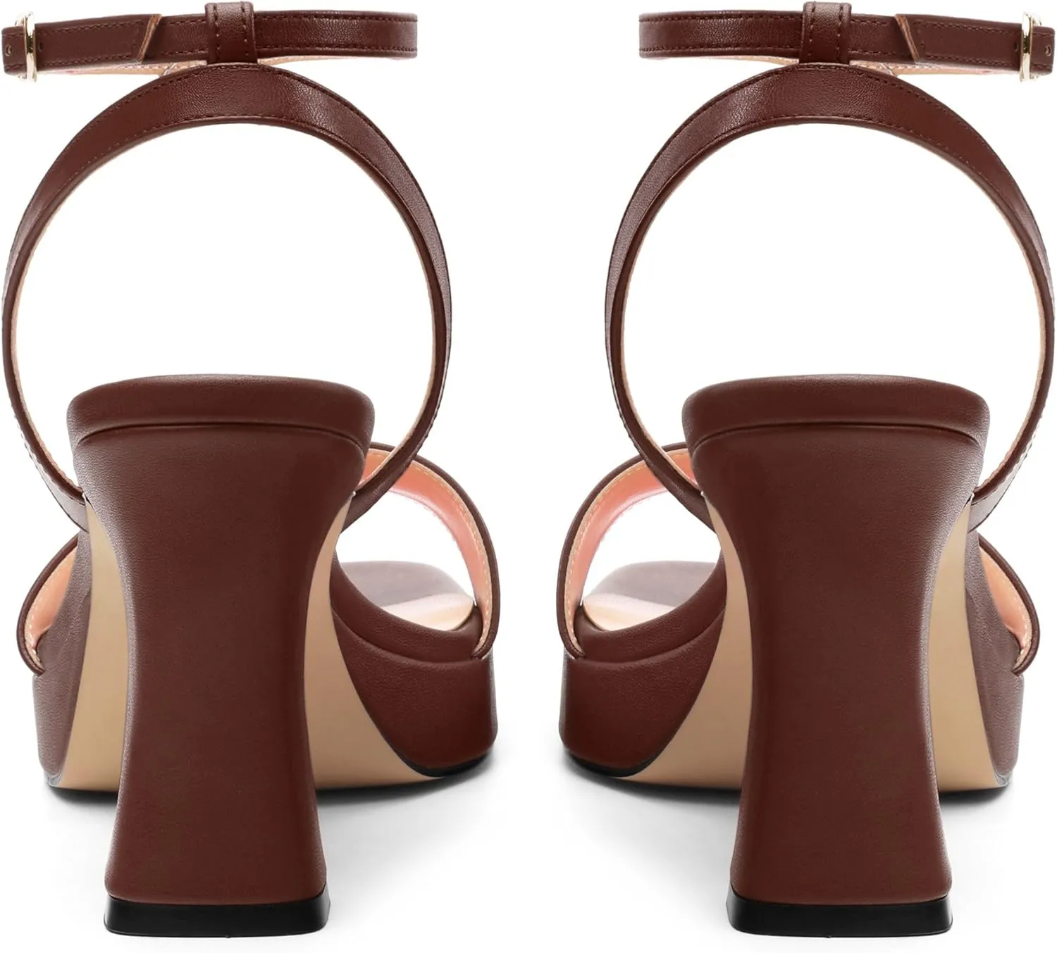 Platform Heels for Women, Chunky Square Open Toe Ankle Strap Stylish Heeled Sandals for Party Prom Wedding