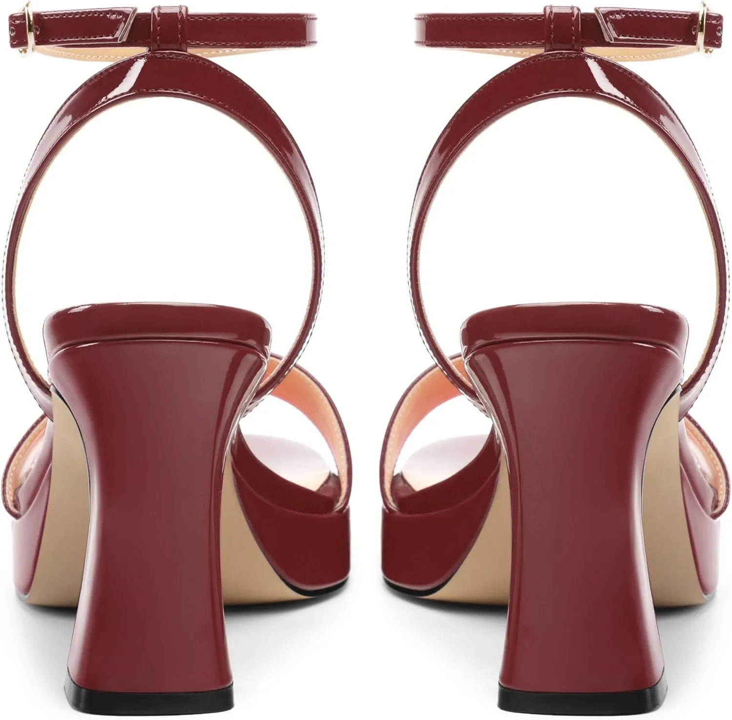 Platform Heels for Women, Chunky Square Open Toe Ankle Strap Stylish Heeled Sandals for Party Prom Wedding