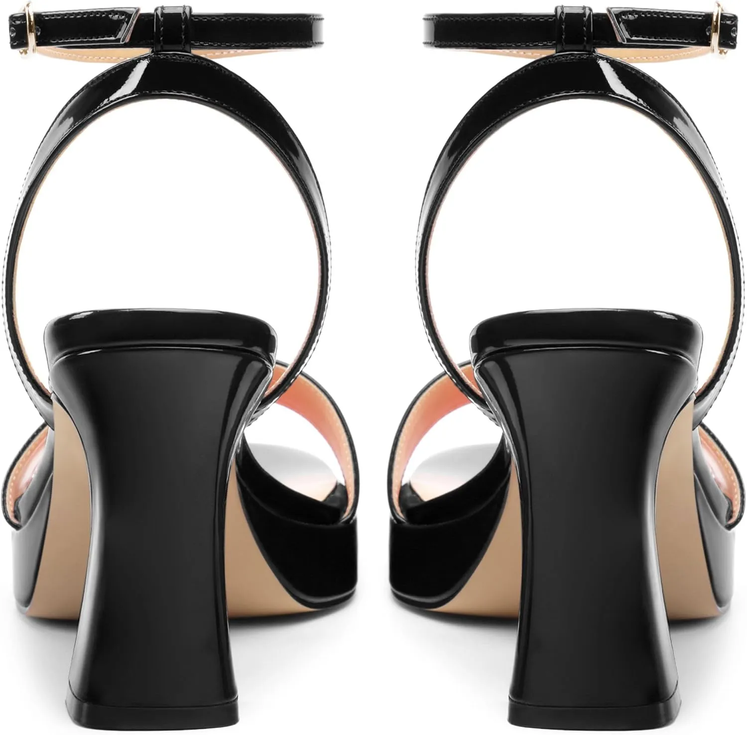 Platform Heels for Women, Chunky Square Open Toe Ankle Strap Stylish Heeled Sandals for Party Prom Wedding