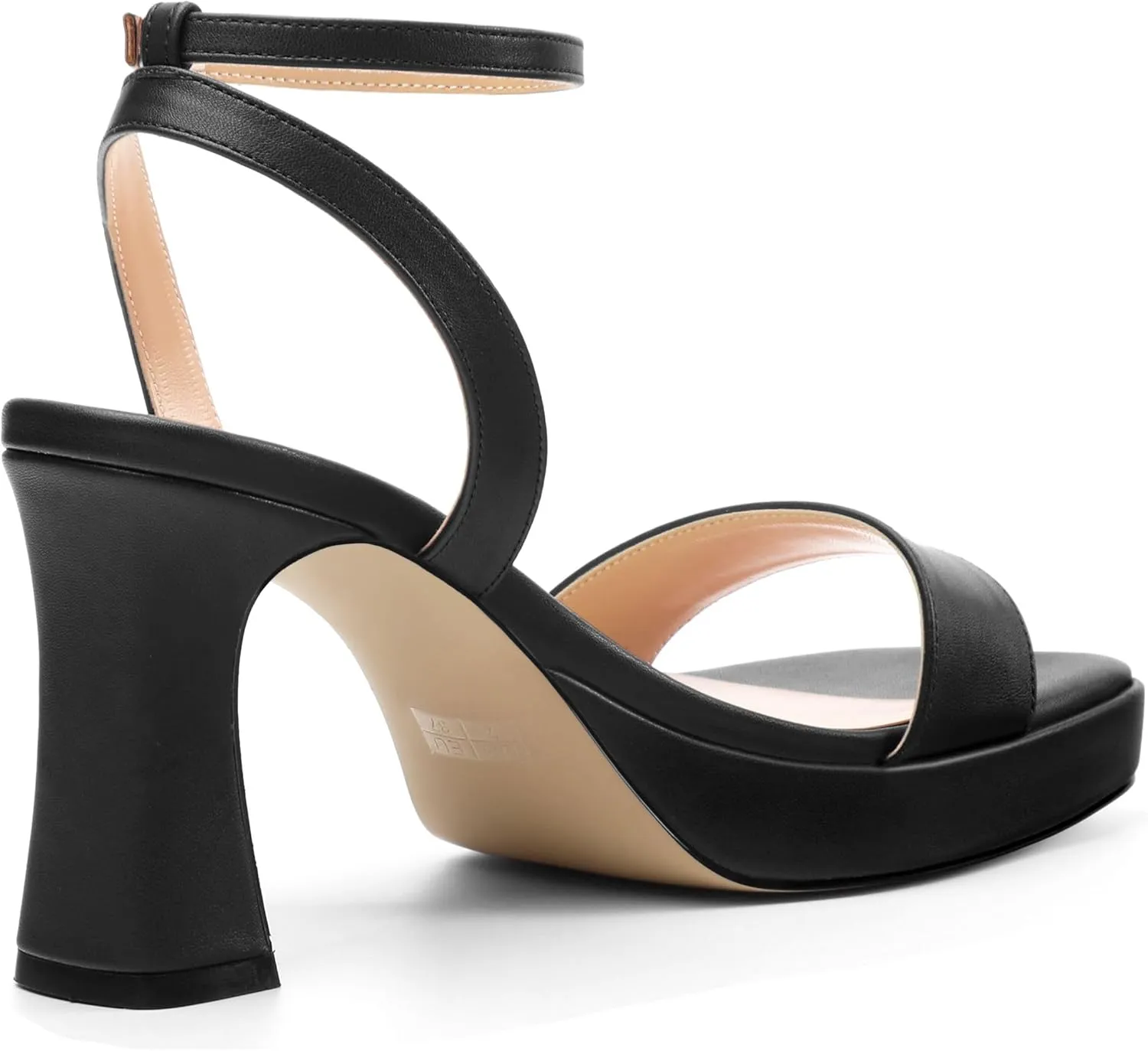 Platform Heels for Women, Chunky Square Open Toe Ankle Strap Stylish Heeled Sandals for Party Prom Wedding