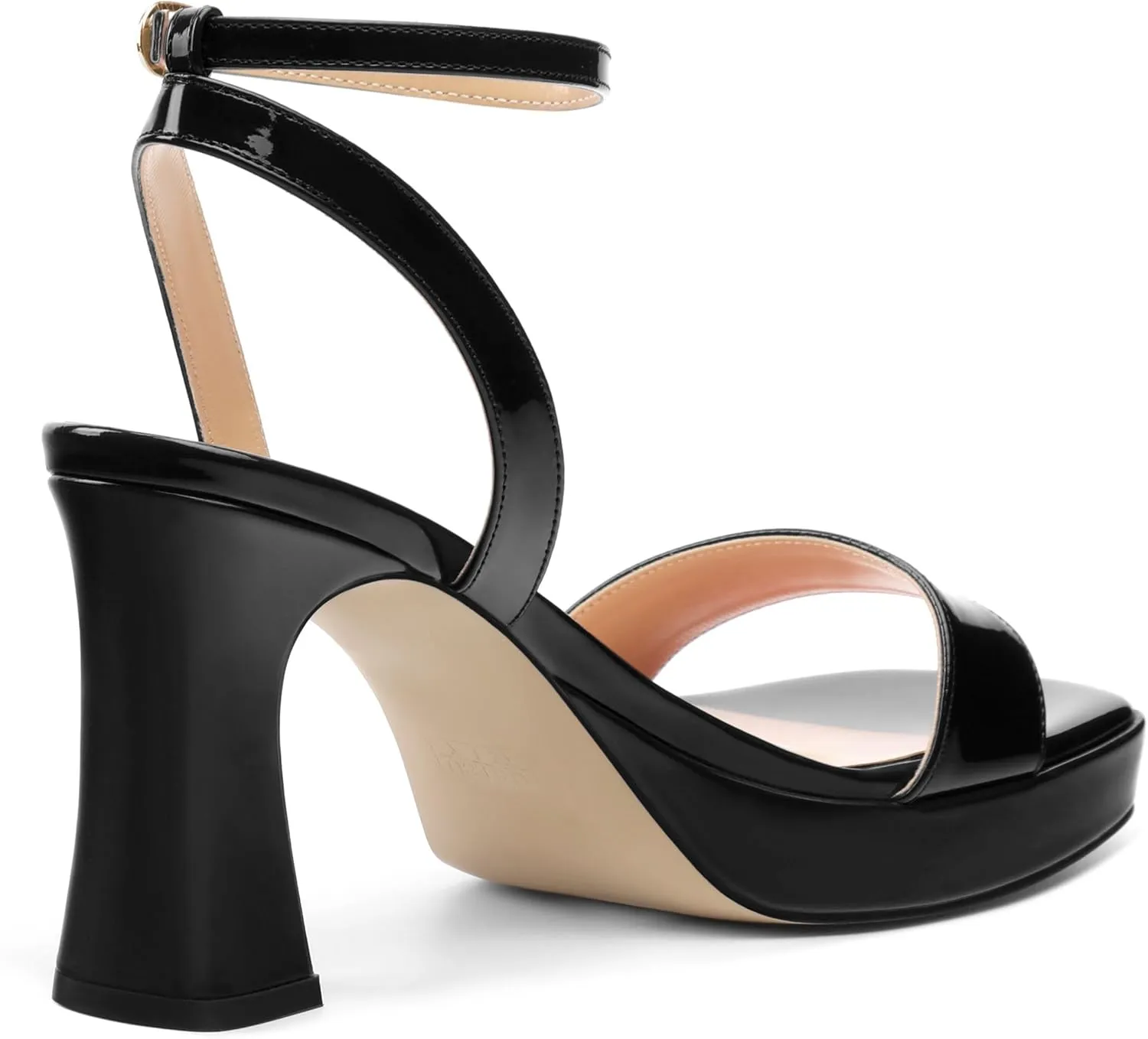 Platform Heels for Women, Chunky Square Open Toe Ankle Strap Stylish Heeled Sandals for Party Prom Wedding