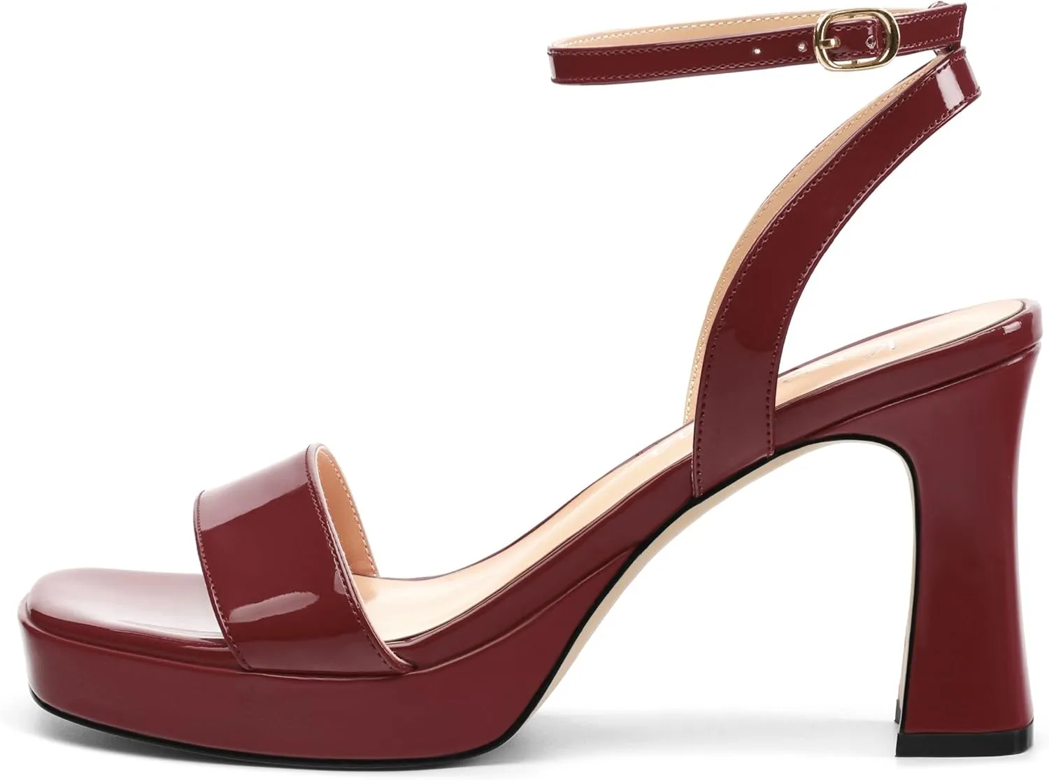 Platform Heels for Women, Chunky Square Open Toe Ankle Strap Stylish Heeled Sandals for Party Prom Wedding