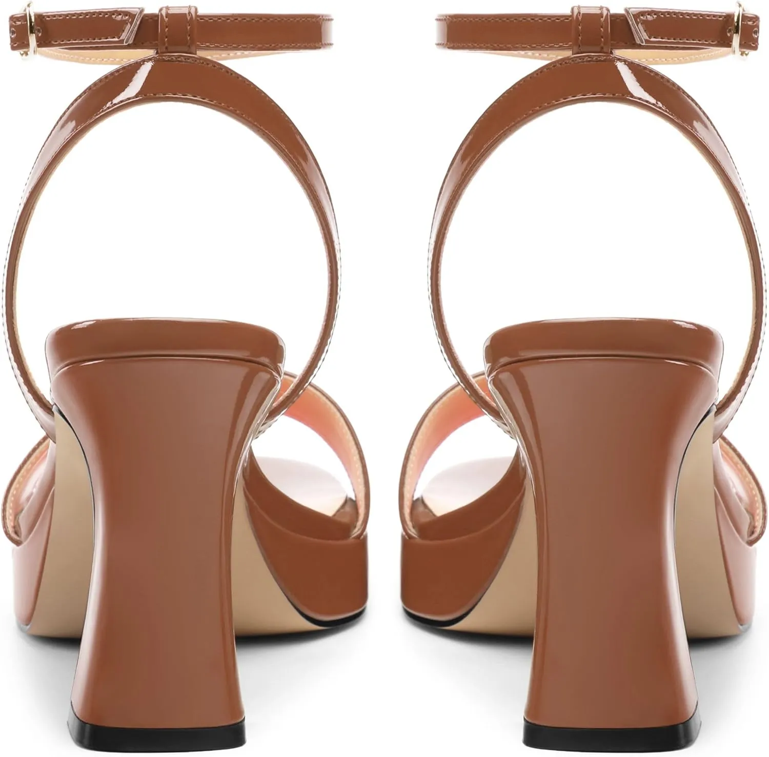 Platform Heels for Women, Chunky Square Open Toe Ankle Strap Stylish Heeled Sandals for Party Prom Wedding