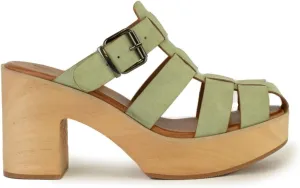 Platform Sandal for Women Wood Clogs High Heel Clogs Strap Mules Backless Slippers Slip On Slides Sandals