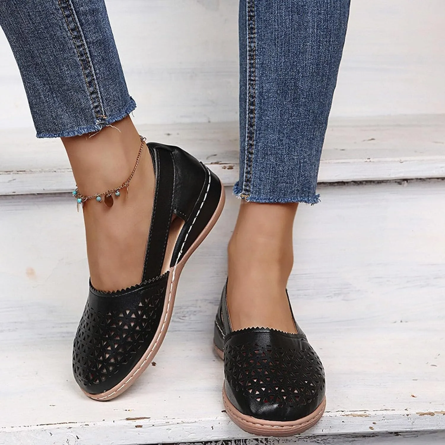Platform Sandals Chunky Heel Slip on Wedge Sandals Breathable Trendy Women Summer Shoes Outdoor