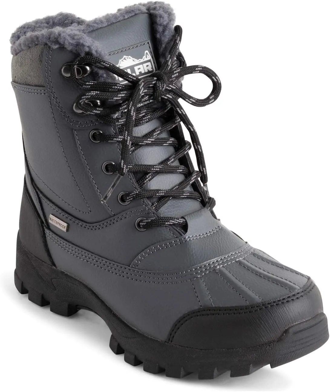 POLAR Mens Thinsulate Fully Lined Waterproof Deep Tread Durable Rubber Shell Thermal Winter Rain Snow Boots