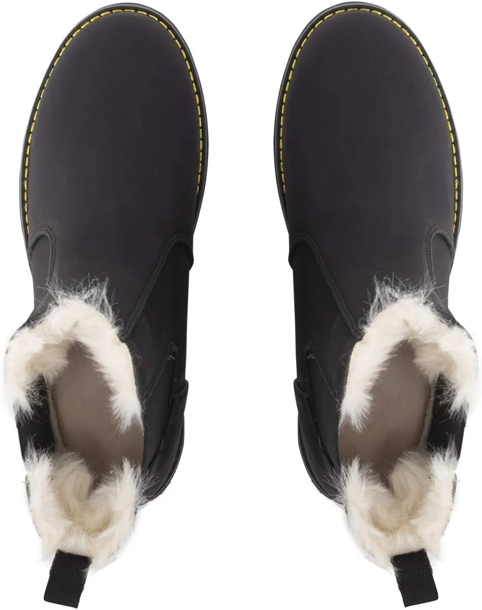 Polar Womens Memory Foam Chelsea Nubuck Boot Waterproof Rubber Welted Stitch Outsole Faux Fur Lined