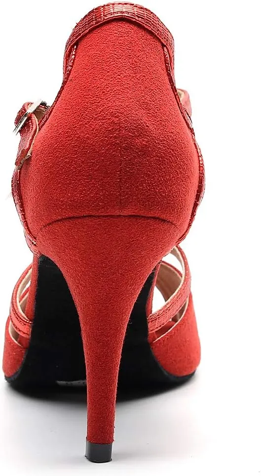 Professional Latin Dance Shoes Satin Salsa Dancer Shoes Ballroom Tango Dancing Shoes for Women with 3.5" Heel by FBA