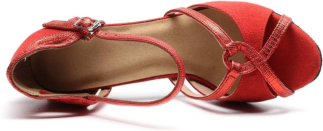 Professional Latin Dance Shoes Satin Salsa Dancer Shoes Ballroom Tango Dancing Shoes for Women with 3.5" Heel by FBA