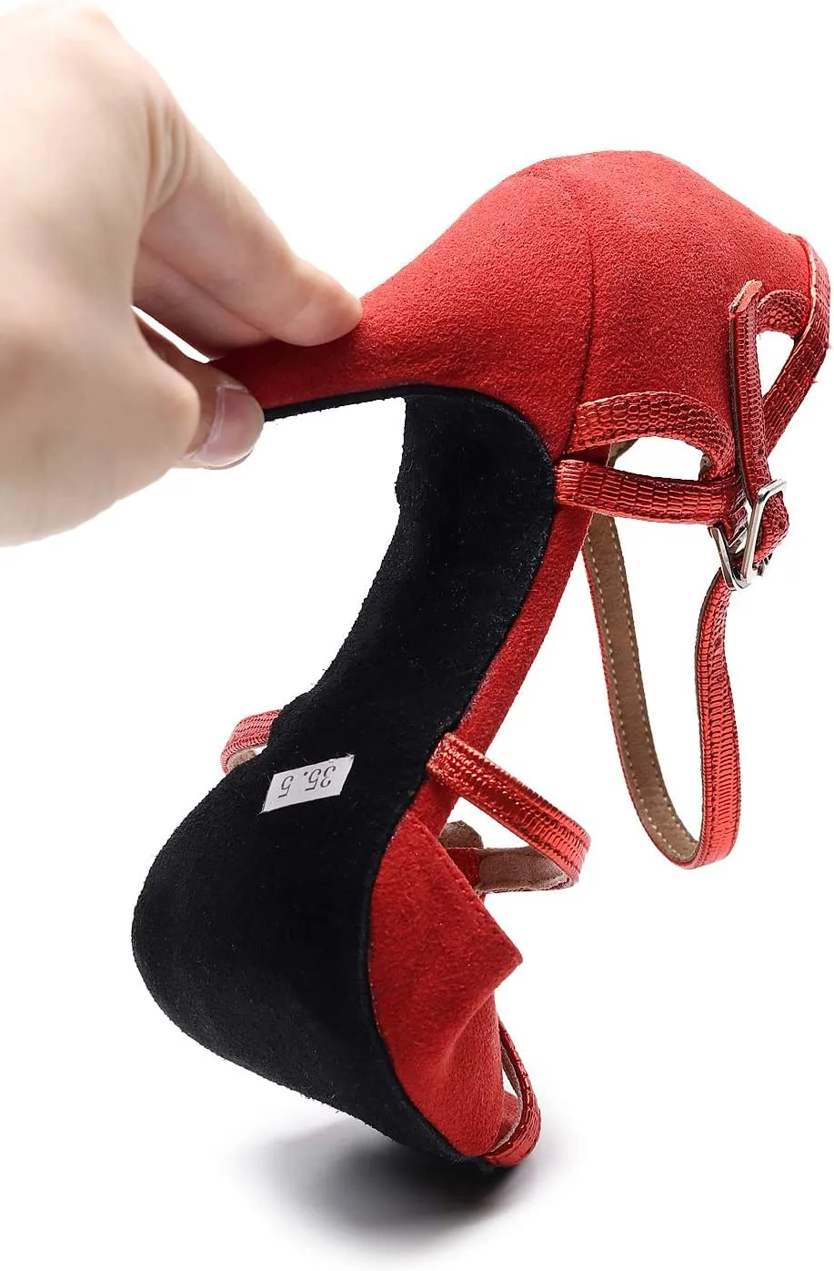 Professional Latin Dance Shoes Satin Salsa Dancer Shoes Ballroom Tango Dancing Shoes for Women with 3.5" Heel by FBA