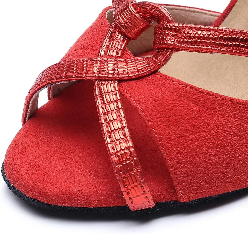 Professional Latin Dance Shoes Satin Salsa Dancer Shoes Ballroom Tango Dancing Shoes for Women with 3.5" Heel by FBA