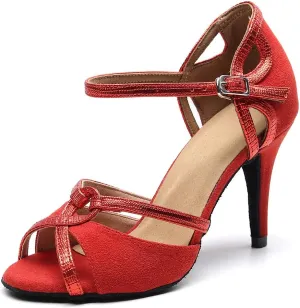 Professional Latin Dance Shoes Satin Salsa Dancer Shoes Ballroom Tango Dancing Shoes for Women with 3.5" Heel by FBA