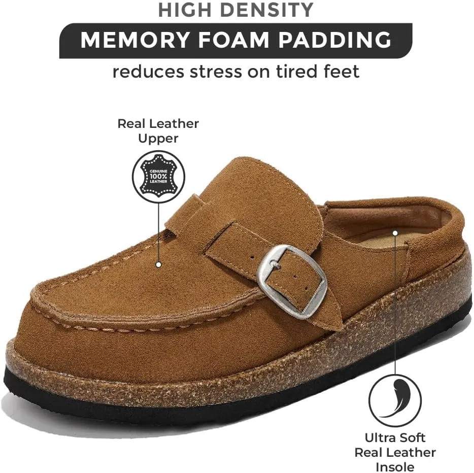 Project Cloud Moccasin-Style Clogs for Women - Memory Foam and Water Resistant Mules Slip-on - Non-Slip and Durable Clogs Casual Shoes for Women Footwear (Carline)
