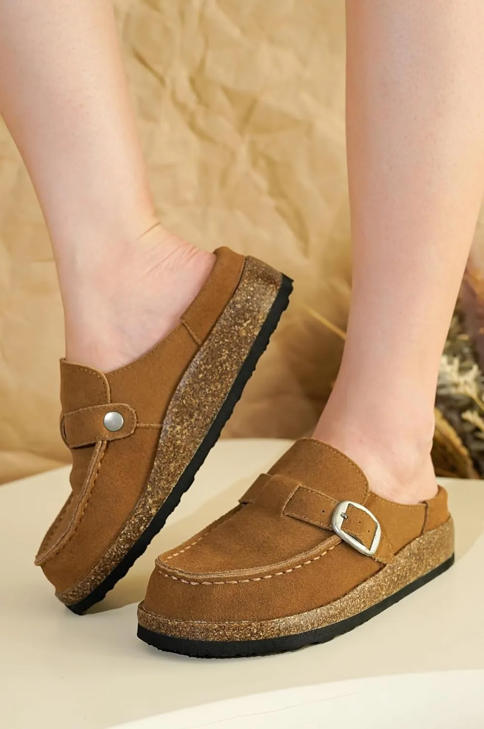 Project Cloud Moccasin-Style Clogs for Women - Memory Foam and Water Resistant Mules Slip-on - Non-Slip and Durable Clogs Casual Shoes for Women Footwear (Carline)