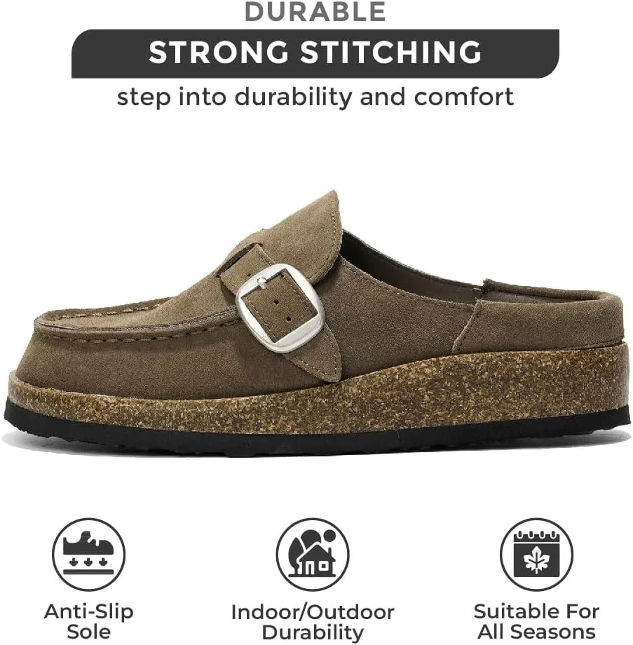Project Cloud Moccasin-Style Clogs for Women - Memory Foam and Water Resistant Mules Slip-on - Non-Slip and Durable Clogs Casual Shoes for Women Footwear (Carline)