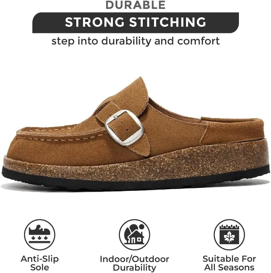 Project Cloud Moccasin-Style Clogs for Women - Memory Foam and Water Resistant Mules Slip-on - Non-Slip and Durable Clogs Casual Shoes for Women Footwear (Carline)