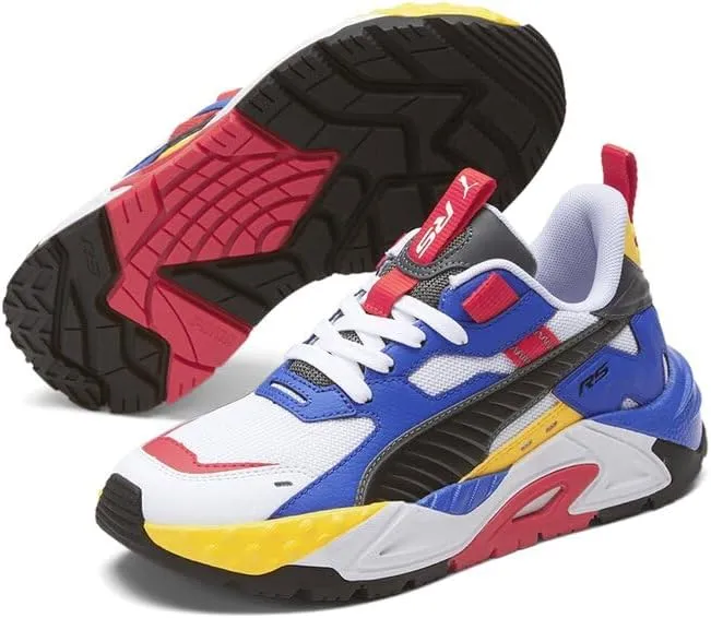 PUMA Kids Girls Rs-Trck Primary Lace Up Sneakers Shoes Casual - Blue, Red, White, Yellow - Size 6 M
