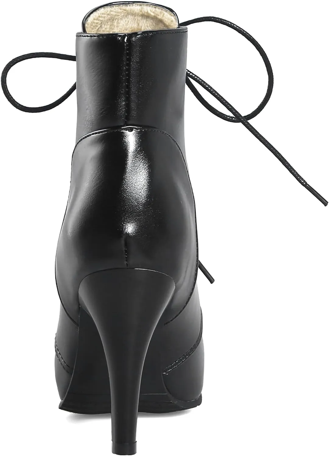 Quimeir Womens Stiletto Ankle Boots Pointed Toe Lace Up High Heel Booties