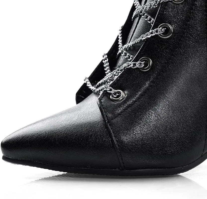 Rave Boots Low Heels with Chains for Women Cute Kawaii Goth Emo Grunge Comfy Casual Non Slip Walking Shoes Festivals Parties Daily Wear Outdoors Gifts
