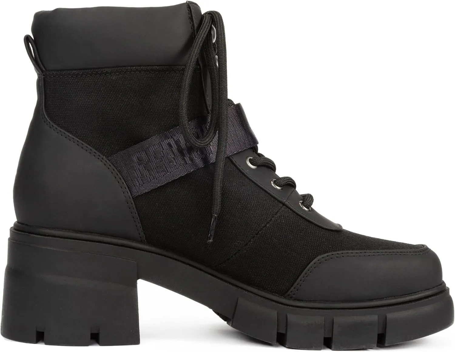 REDTOP Women's Combat Boots Chunky Lug Sole Ankle Boots Lace Up Buckle Casual Shoes