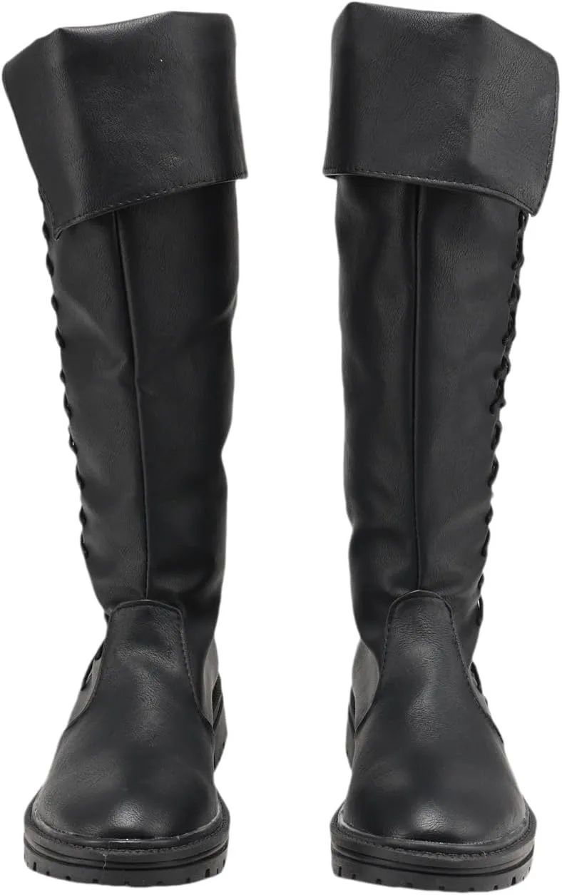 Retro Medieval Viking Pirate Cosplay Shoes Renaissance Victorian Black Knight Boots Halloween Warrior Boots