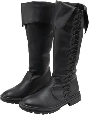 Retro Medieval Viking Pirate Cosplay Shoes Renaissance Victorian Black Knight Boots Halloween Warrior Boots