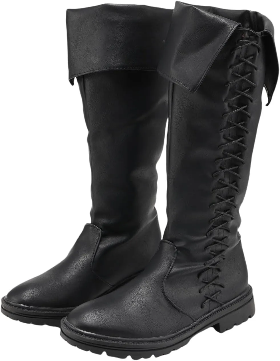 Retro Medieval Viking Pirate Cosplay Shoes Renaissance Victorian Black Knight Boots Halloween Warrior Boots