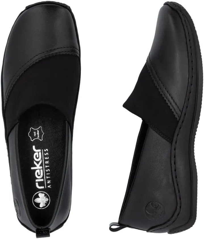 Rieker L1790 Celia Women's Loafers - Comfortable and Easy Slip Ons for All Day Walking - Flexible Shock Absorbing Sole with Everyday Comfort and Support