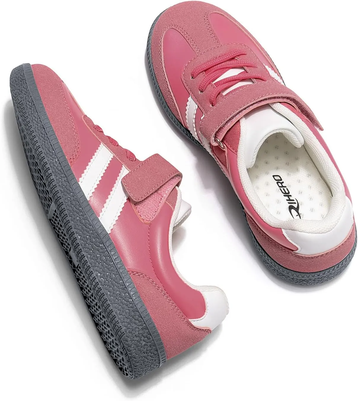 Rihero Boys Girls Sneakers Kids Cute School Uniform Shoes Slip on Walking Sneakers for Toddler/Little Kid/Big Kid