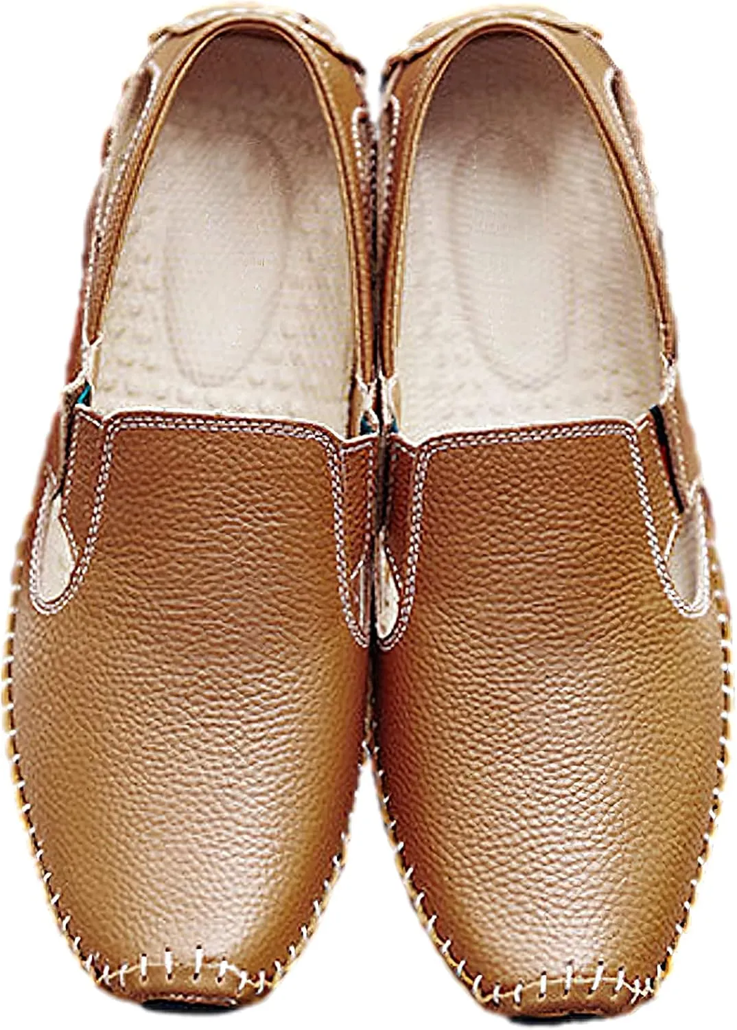 rismart Men's Leather Driving Loafers Comfort Slip on Moccasin Walking Shoes