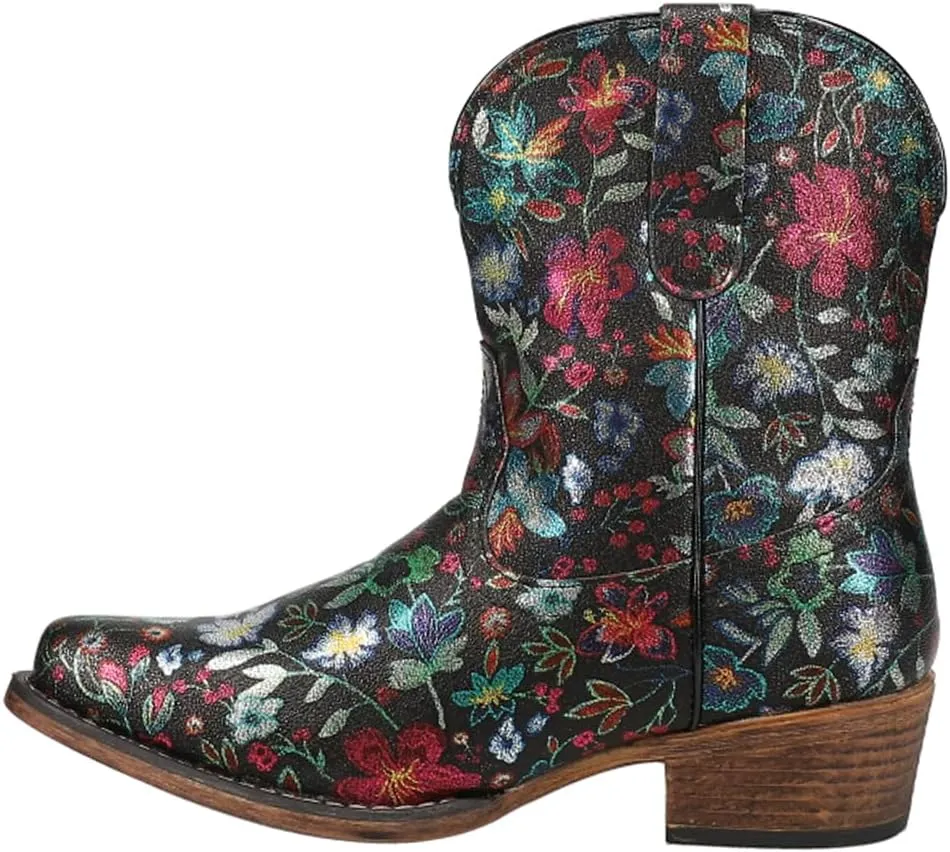 ROPER Womens Ingrid Floral Metallic Snip Toe Casual Boots Ankle Low Heel 1-2" - Multi