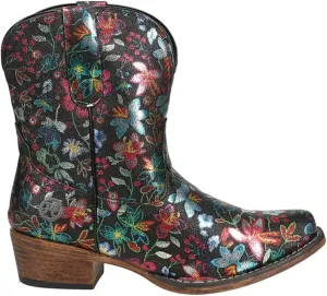 ROPER Womens Ingrid Floral Metallic Snip Toe Casual Boots Ankle Low Heel 1-2" - Multi