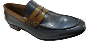 Rossi 1516 Men's Italian Dressy Leather Two Tone Penny Loafers Slip On Shoes