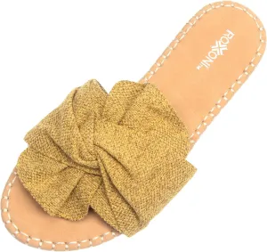 Roxoni Women Open Toe Sandal Indoor Outdoor Slides Shoes Spring Summer Slippers