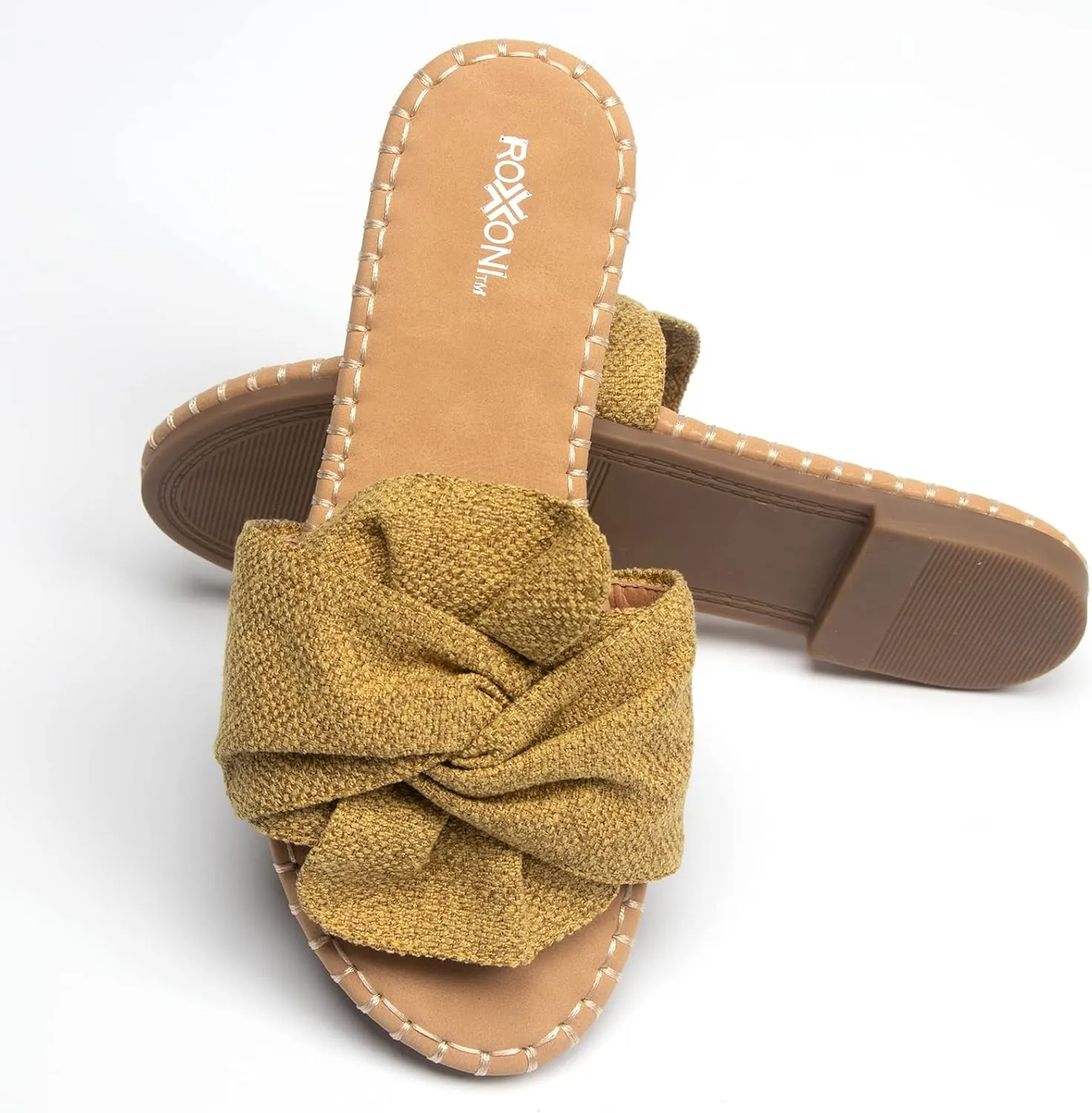 Roxoni Women Open Toe Sandal Indoor Outdoor Slides Shoes Spring Summer Slippers