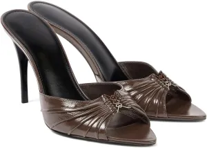 Ruched Kitten Heels for Women 3 Inch Pointed High Heels Sandals Peep Open Toe Slip on Stiletto Pumps Sexy Dressy Mules
