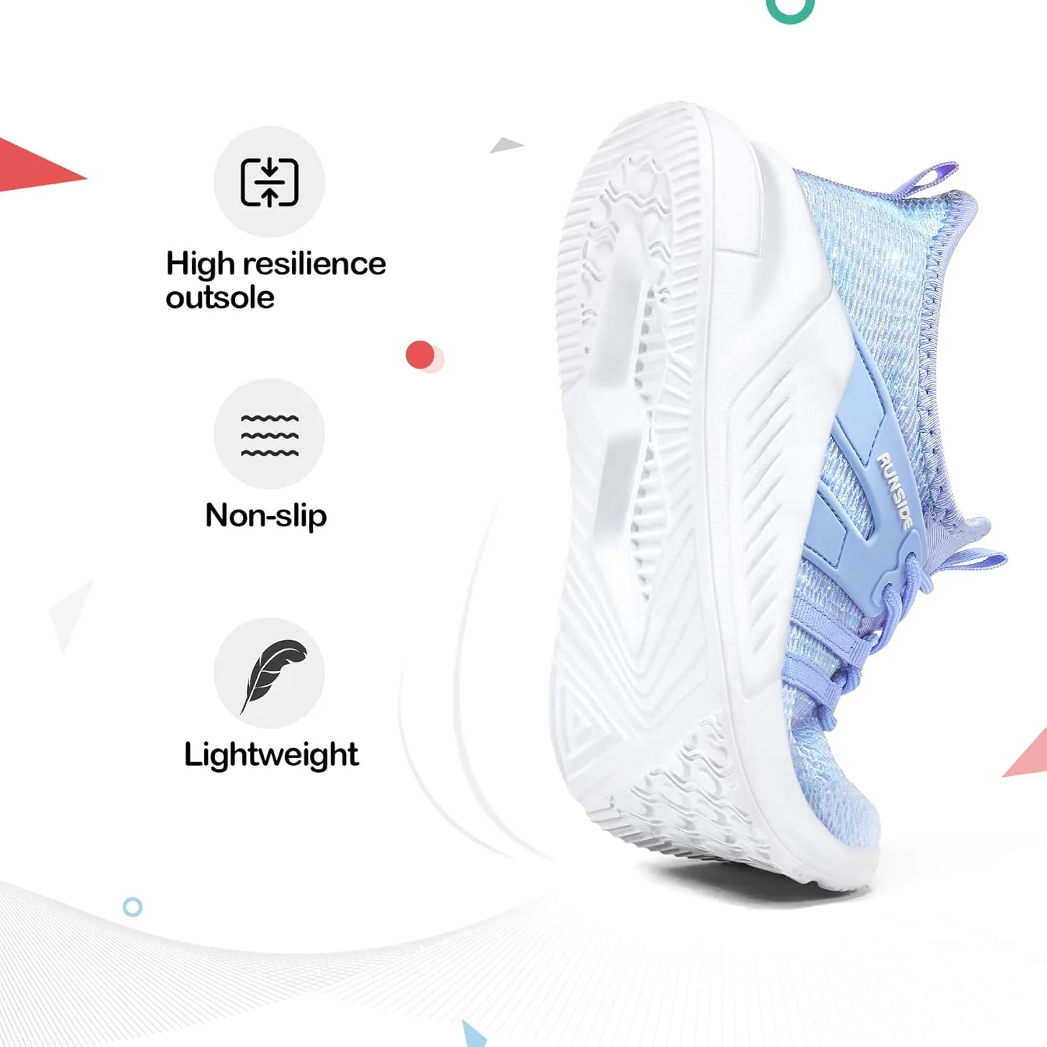 RUNSIDE Boys Girls Tennis Shoes Kids Lightweight Breathable Sneakers Lace-up Running Athletic Shoes for Toddler/Little Kid/Big Kid