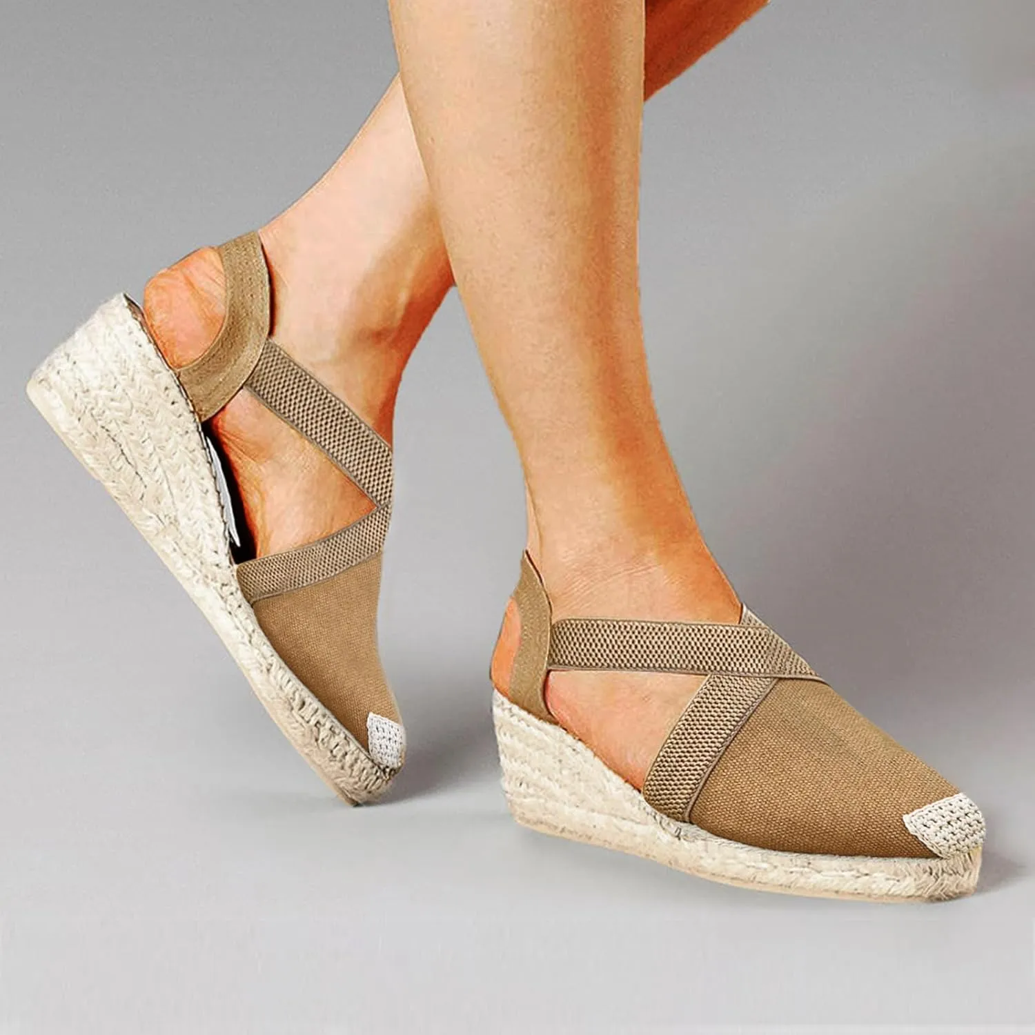 Sandals for Women Dressy Comfortable Low Heel Shoes with Arch Support Bohemian Casual Summer Closed Toe Sandals