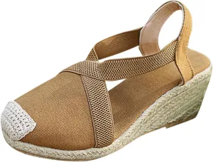 Sandals for Women Dressy Comfortable Low Heel Shoes with Arch Support Bohemian Casual Summer Closed Toe Sandals