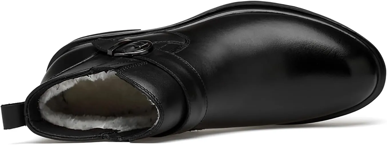 Santimon Chelsea Boots Mens Dress Casual Slip On Ankle Boots Genuine Leather Fashion Tuxedo Cowboy Boots for Men Boys