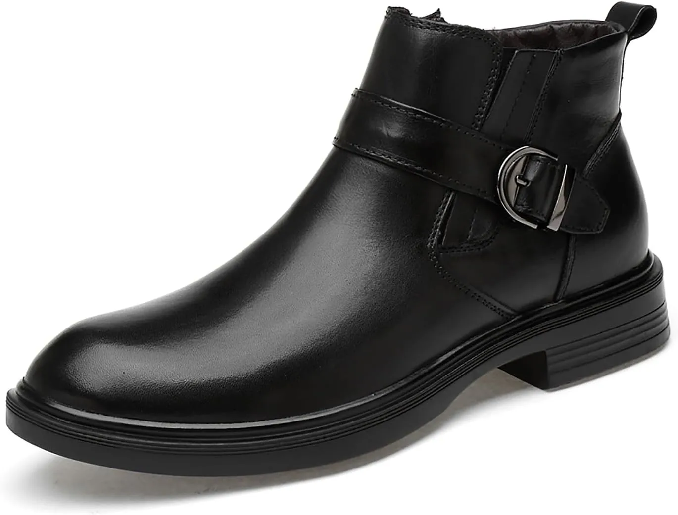 Santimon Chelsea Boots Mens Dress Casual Slip On Ankle Boots Genuine Leather Fashion Tuxedo Cowboy Boots for Men Boys
