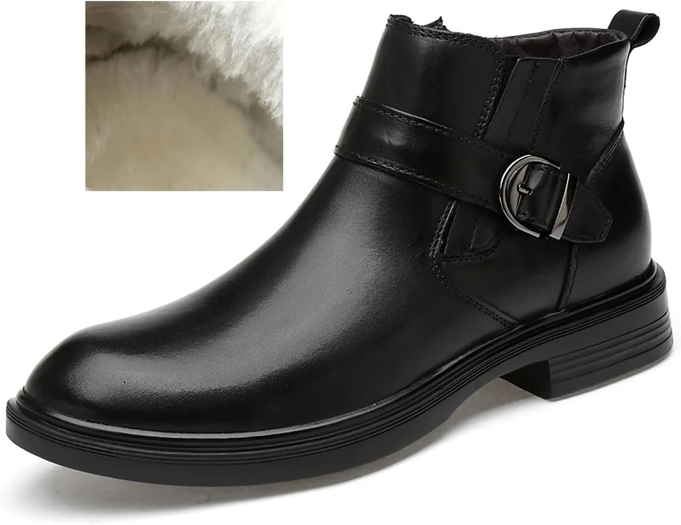 Santimon Chelsea Boots Mens Dress Casual Slip On Ankle Boots Genuine Leather Fashion Tuxedo Cowboy Boots for Men Boys