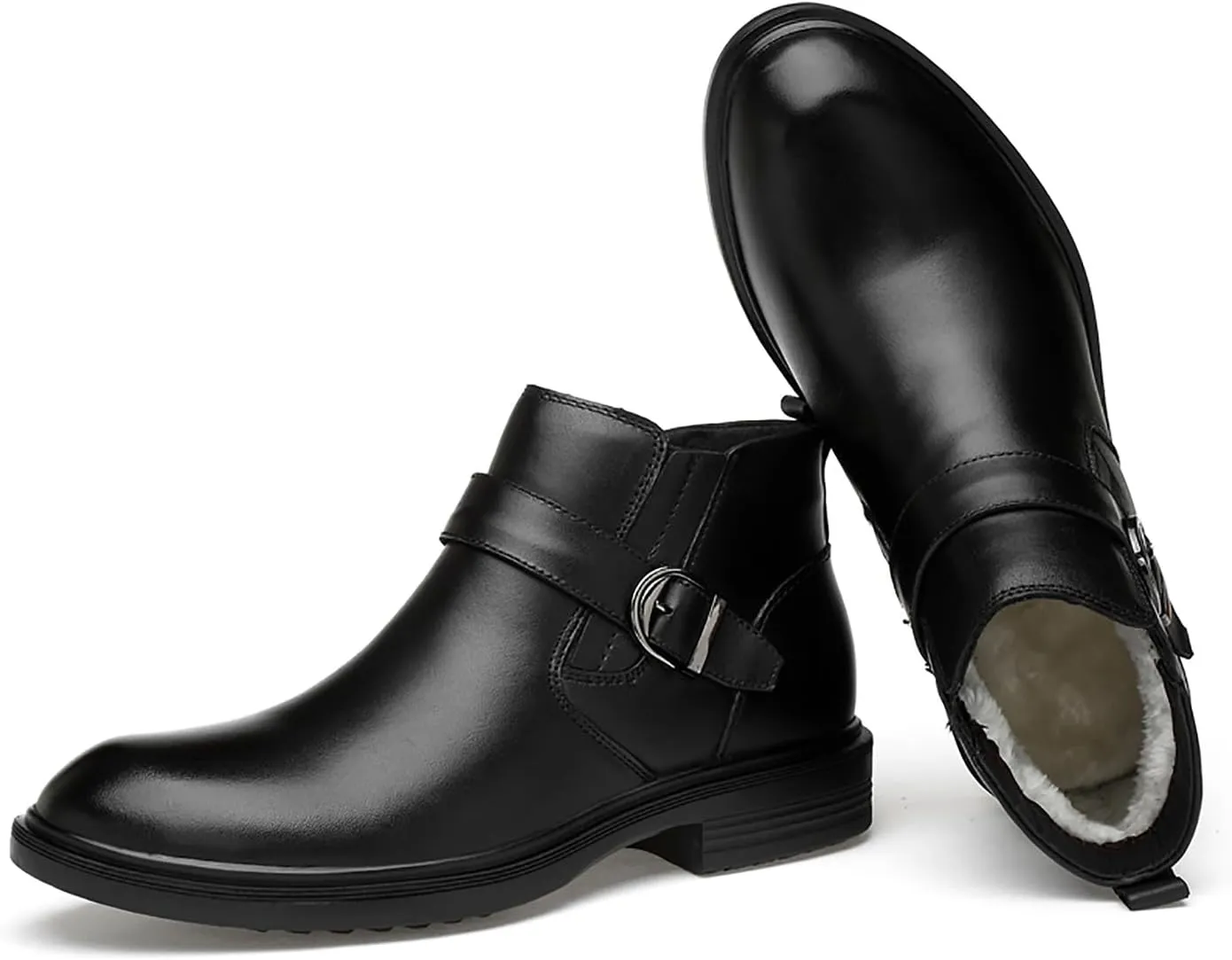 Santimon Chelsea Boots Mens Dress Casual Slip On Ankle Boots Genuine Leather Fashion Tuxedo Cowboy Boots for Men Boys