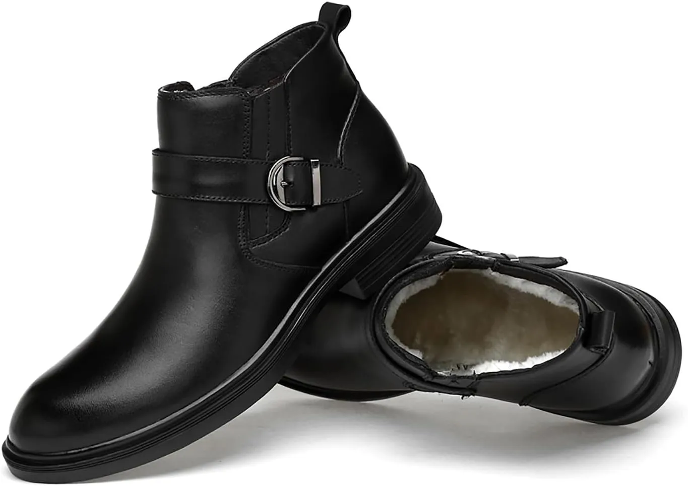Santimon Chelsea Boots Mens Dress Casual Slip On Ankle Boots Genuine Leather Fashion Tuxedo Cowboy Boots for Men Boys