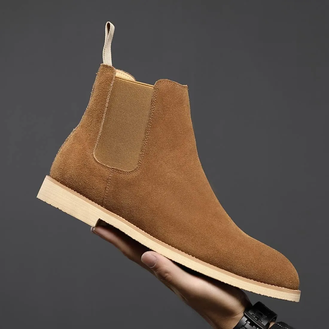 Santimon Leather Chelsea Boots for Men - Mens Slip On Dress Boots Casual Ankle Boots