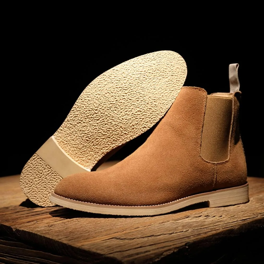 Santimon Leather Chelsea Boots for Men - Mens Slip On Dress Boots Casual Ankle Boots