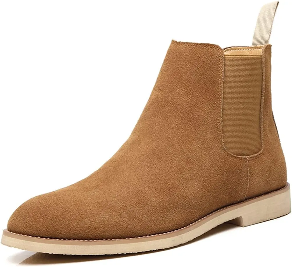 Santimon Leather Chelsea Boots for Men - Mens Slip On Dress Boots Casual Ankle Boots