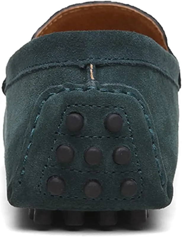 Santimon Mens Driving Penny Loafers Suede Leather Comfortable Casual Slip On Shoes Moccasins