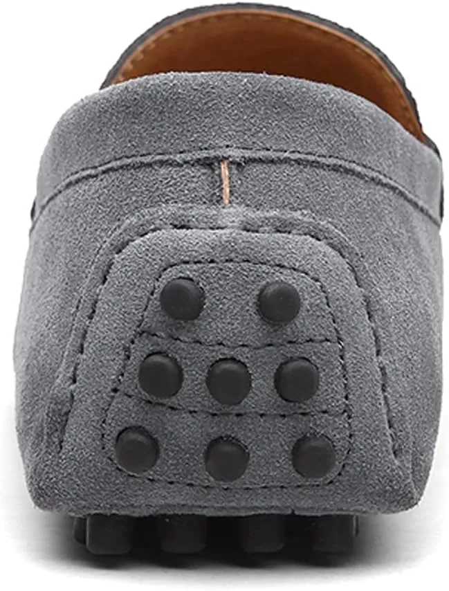 Santimon Mens Driving Penny Loafers Suede Leather Comfortable Casual Slip On Shoes Moccasins