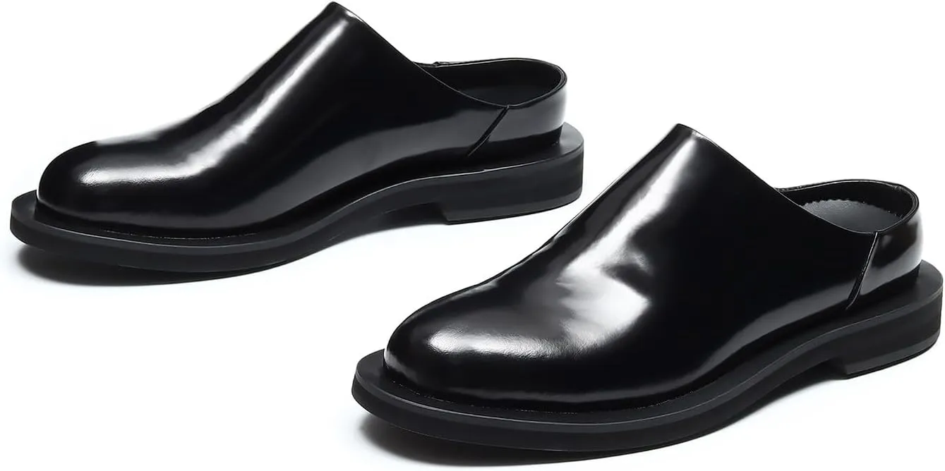 Santimon Men's Mules & Clogs Casual Dress Slippers Leather Walking Shoes Fashion Formal Slip On Loafers Summer Shoes for Men